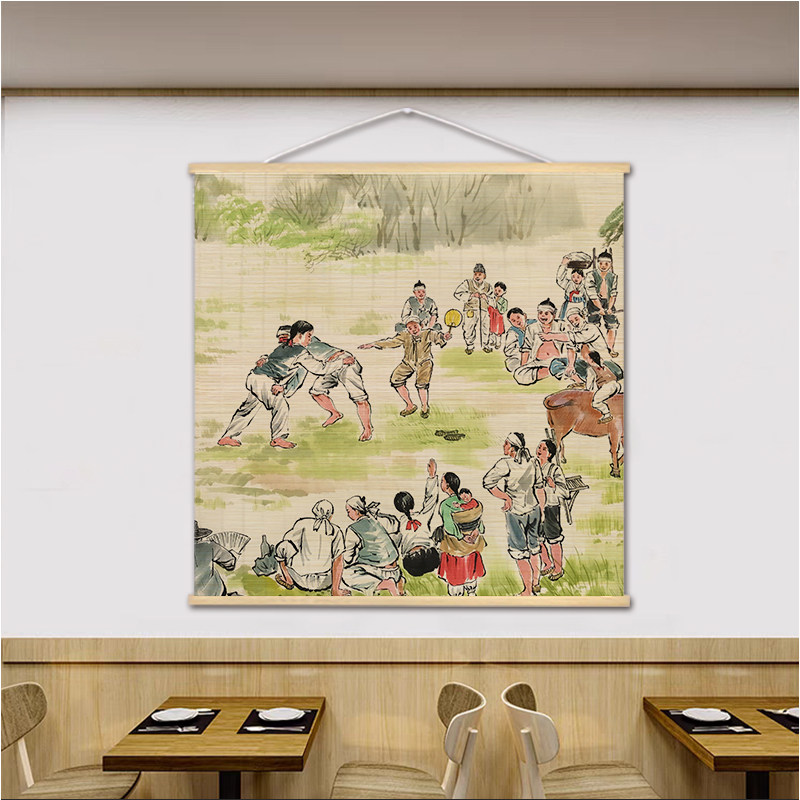 한국식 바비큐 스타일 벽걸이 그림 한국 테마 대나무 커 - Lifestyle In Korean 리뷰 및 가격