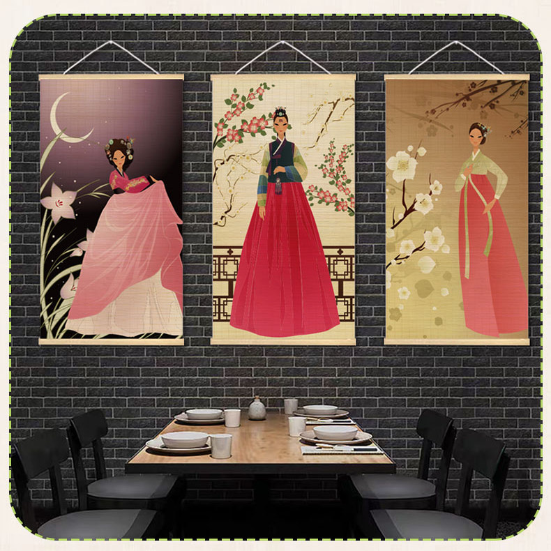한국식 바비큐 스타일 벽걸이 그림 한국 테마 대나무 커 - Lifestyle In Korean 리뷰 및 가격